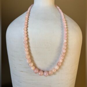 Rose Quartz Graduated Beaded Blush Necklace